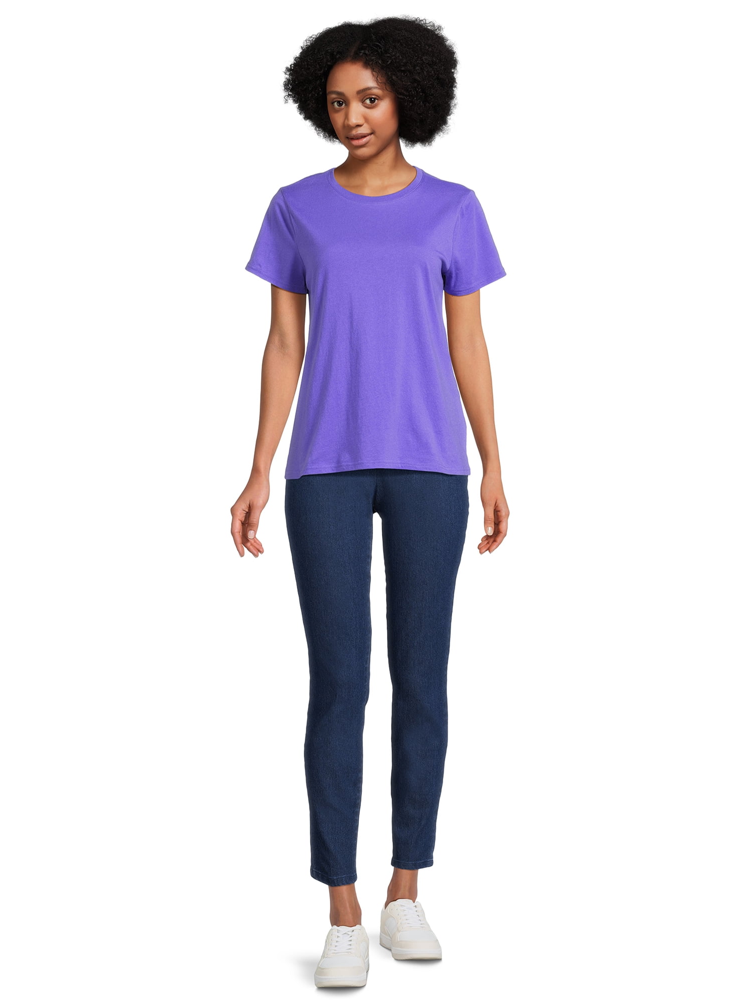 RealSize Women's Crewneck Tee with Short Sleeves, Sizes XS-XXXL