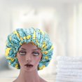thumbnail image 3 of Night Sleep Hat Printed Soft Polyester Double-layer women Cap for Home, 3 of 10