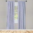 thumbnail image 3 of Ambesonne Floral Curtains, Japanese Bluebell Motif, Pair of 28"x63", Dark Blue Muave White, 3 of 5