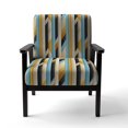 thumbnail image 4 of Designart "Chic Urban Stripes II" Yellow Striped Upholstered Accent Chair - Modern Arm Chair For Living Room, 4 of 7