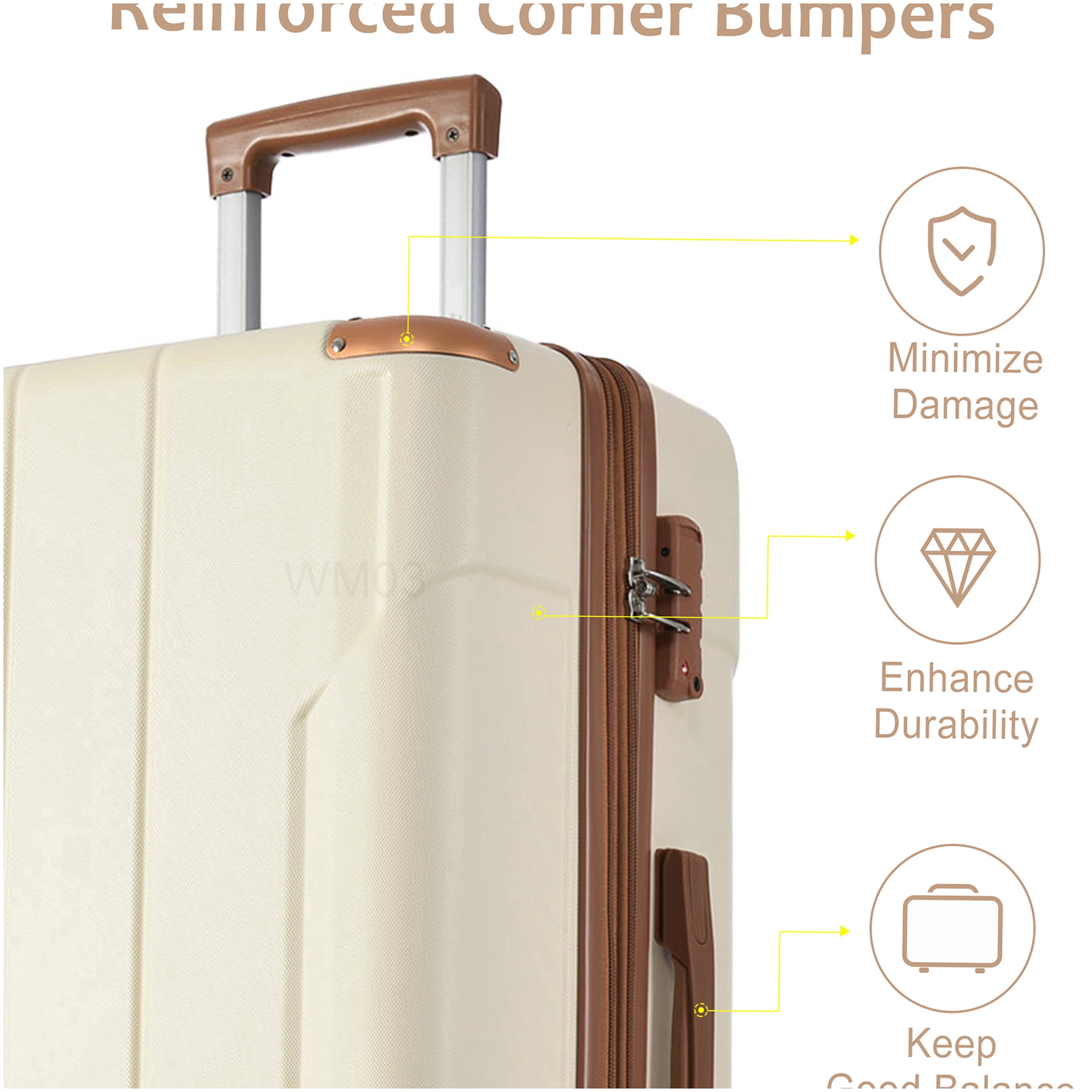 28-inch Expandable Hardshell Luggage with Double Wheels & TSA Lock, Lightweight ABS