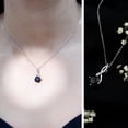 thumbnail image 3 of Rosec Jewels Natural Black Spinel Infinity Pendant Necklace with Diamond (8 mm Cushion Cut Spinel, AAA Quality) - Ready to Gift, 14K White Gold, 3 of 8