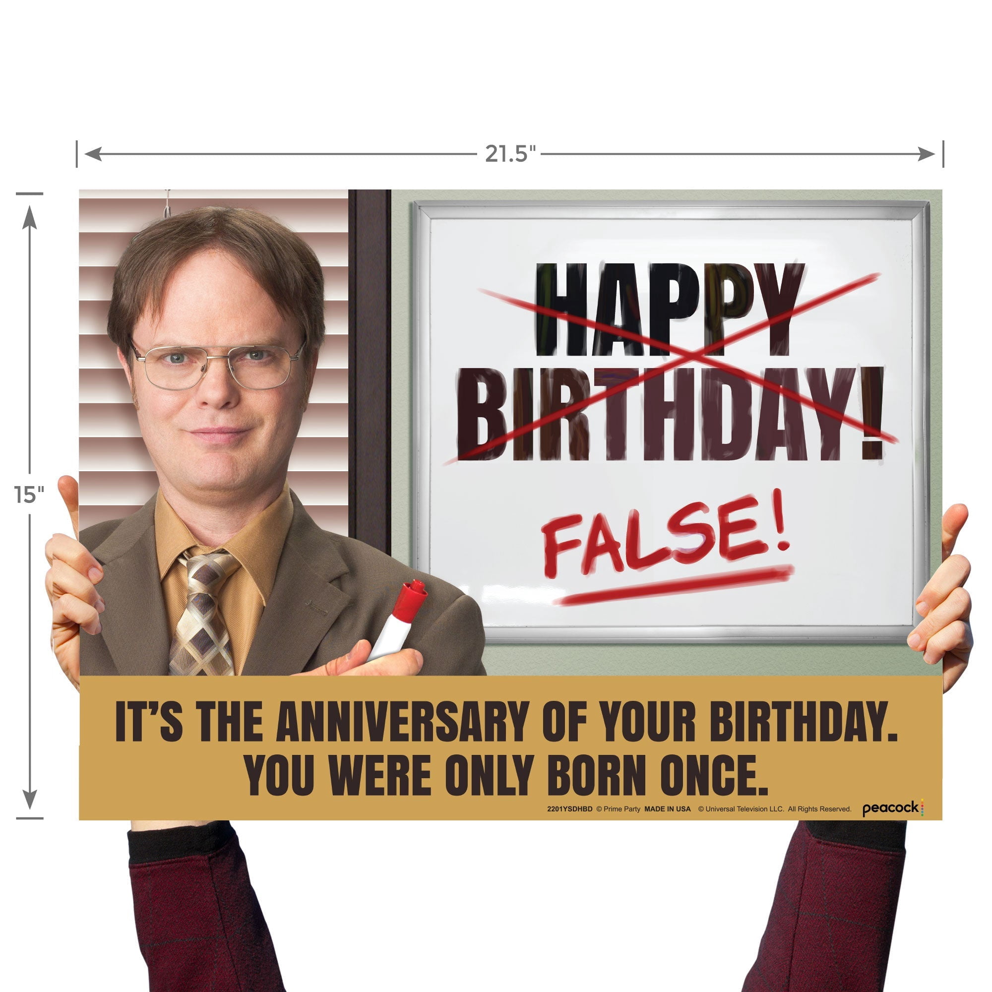 Prime Party The Office Dwight Schrute Happy Birthday False Yard Sign, Outdoor Decoration – 20.5" x 15"
