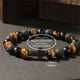 thumbnail image 4 of Pulsera de piedra ojo de tigre para hombre y mujer, energía negativa, cristal, cuentas, elástica, ajustable, con charm, 4 of 6