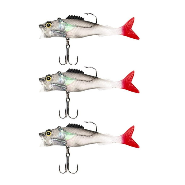 Set of 3pcs Fork Tail Simulation Soft Fishing s Artificial