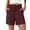Red-Brown, variant on Summer Shorts for Women Cotton Linen Wide Leg High Waisted Shorts Drawstring Casual Beach Shorts with Pockets
