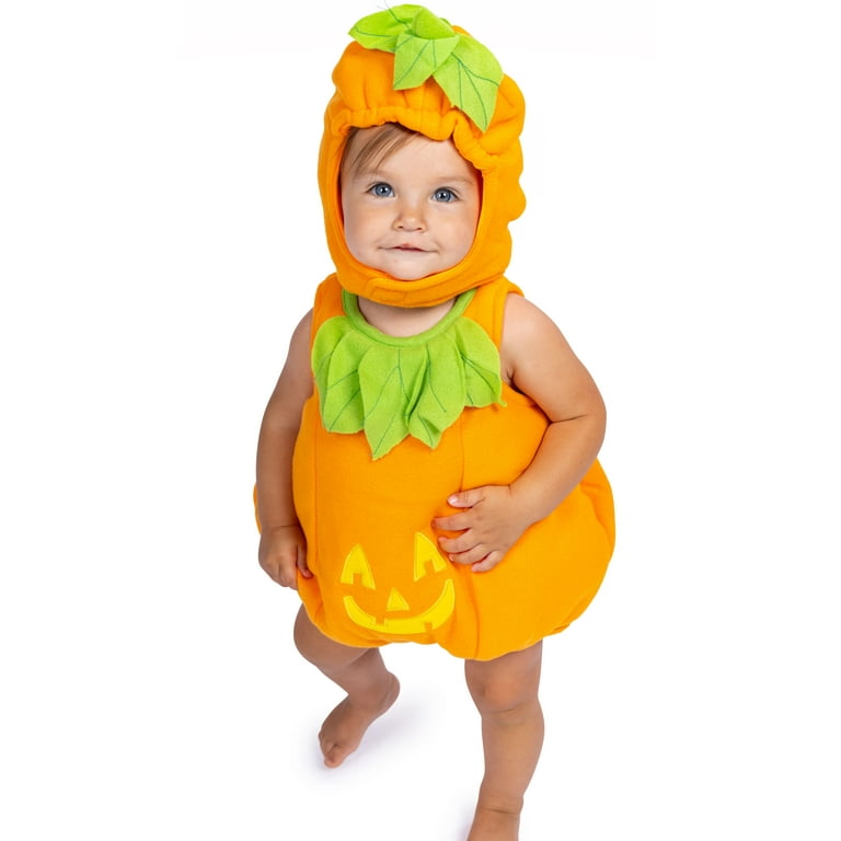 Dress-Up-America Baby Pumpkin Costume – Halloween Jack-O-Lantern