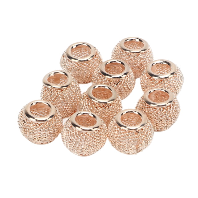 Perles 10 Pcs Perles Intercalaires Rondes en Maille Creuse Plaquées Or Perles Intercalaires DIY Fait Main pour Fabrication de Bijoux