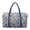 Blue Leaf Tropical, variant on Grey Ink Floral Pattern Quilted Luggage Bag for Dad with Separate Compartment & Smooth Zipper, Universal Fit Travel Bag Soft Duffle