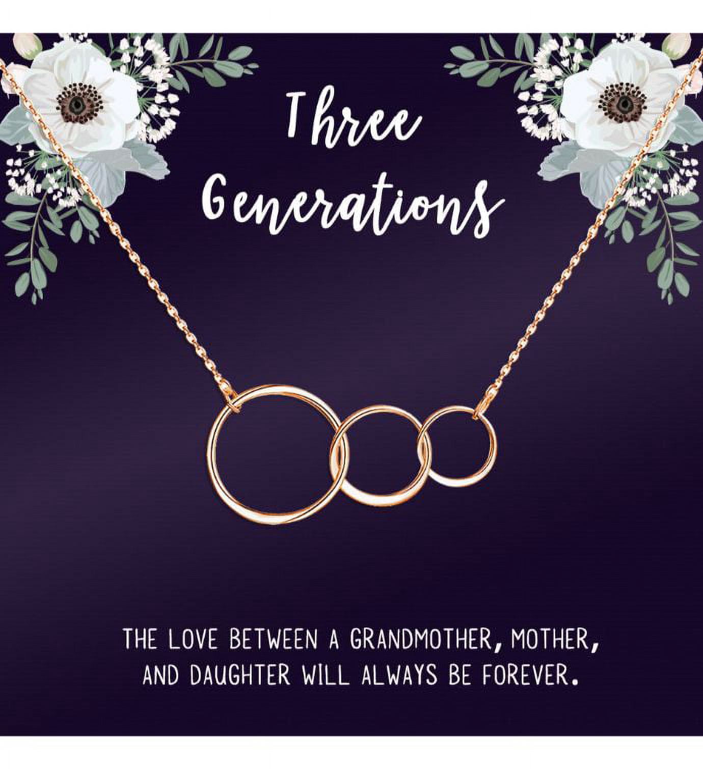 Three Generation Gift for Grandma, Mother, Daughter, Gift for Mom, Gift for Her, Gift for Mother's Day with Gift Box and Ship Next Day! [Rose Gold Triple Infinity Cube , No-Personalized Card]