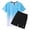 Sky Blue, variant on KKBOTIVE Men's 2pc Outfit Set Solid Color Round Neck Short Sleeved Tops and Shorts/trousers 2 Piece Outfits for Adults Summer Suits, Black Size: XXL