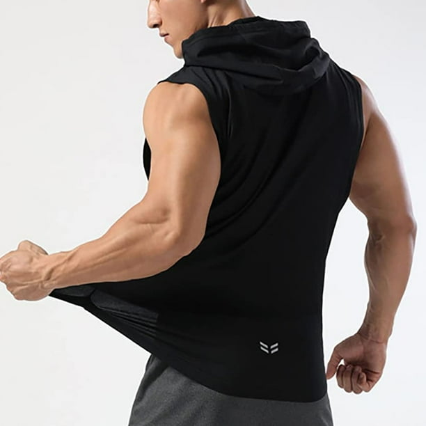 Sudadera con capucha deportiva negra para hombre camisetas sin mangas para entrenamiento gimnasio culturismo musculo camiseta de secado rapido Zhivalor BST3052097 3 Walmart en linea