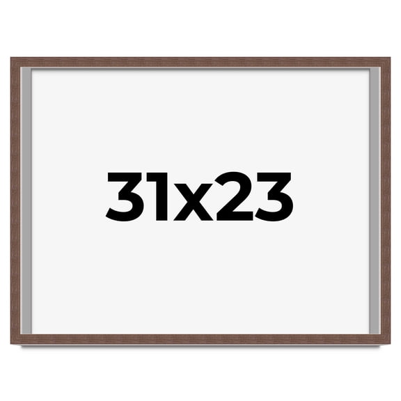 31x23 Shadow Box Frame Brown | 1.125 inches Deep Real Wood Rustic Shadowbox Display Frame | UV
