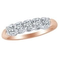 thumbnail image 2 of AFFY 0.33 Ct White Natural Diamond Five Stone Anniversary Band Ring in 14k Rose Gold Ring Size - 5.5, 2 of 2