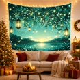 thumbnail image 3 of Glowing Hanging Lanterns Over a Teal Lake, Dreamy Fantasy for Nature Lovers, Tranquil Scenery Art Housewarming Gift, Tapestry Wall Hanging for Bedroom and Living Room, 3 of 7