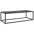 thumbnail image 1 of vidaXL Table Basse Noire avec Verre Effet Marbre Noir 120x50x35 cm, 1 of 4