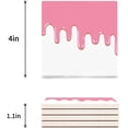 thumbnail image 3 of FMSHPON Melting Ice Cream Pink Summer Set of 4 Coaster for Drinks, Absorbent Ceramic Stone Coasters Cup Mat with Cork Base for Home Kitchen Room Coffee Table Bar Decor, 3 of 4