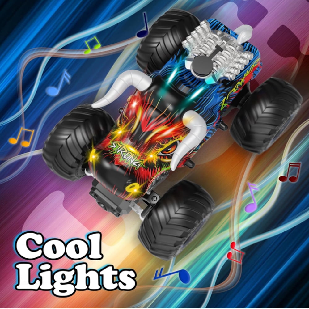 XITZ Triceratops Spray Remote Control Vehicle, 2.4GHz All Terrain Remote Control Monster Cars, 1:16 Monster Truck RC Trucks, Remote Monster Car with Spray Music and Light for Kids