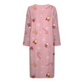 thumbnail image 4 of Yuyamidu Women Christmas Bath Robes Female Candy Canes Zipper Front Robe Xmas Bell Long Sleeves Bathrobe Pink Housecoat Nightgown Size 2XL Soft Mid-Length Pjs Sleepdress, 4 of 7