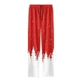 thumbnail image 4 of Christmas Pants Men Elastic Waist Christmas Print Holiday Casual Pants Bottoms Celebrating Xmas Gifts Loose Fit Sleepwear for Men ZD Red L, 4 of 4