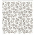 thumbnail image 3 of Apothecary Shower Curtain, Hand Drawn Chamomiles Pattern Sketch Style Medicial Spring Flower Blossom, Fabric Bathroom Set with Hooks, 69W X 84L Inches Extra Long, Brown and White, by Ambesonne, 3 of 3