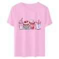 thumbnail image 4 of POTETI Valentines T Shirts Women Womens Blouses Short Sleeve,Women Valentine's Day Gifts for Wife Short Sleeve Tees Crew Neck Casual Heart Print Tops, 4 of 6