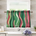 thumbnail image 6 of Ryvnso Watermelon Pattern Half Curtains Sets Tier 2 Panels Short Curtain Rod Pocket 27"W x 36"L, 6 of 7