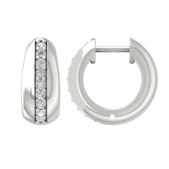 Araiya Sterling Silver Diamond Hoop Earrings (1/4 cttw, I-J Color, I2-I3 Clarity)