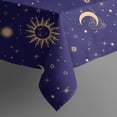 thumbnail image 5 of Blue Gold Sun Moon Pattern Square Tablecloth,Waterproof Square Table Cover,Wipeable Spillproof Washable Table Cover for Home Kitchen Party Decor 42"X42"(107x107cm), 5 of 6