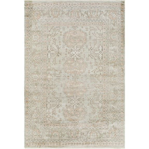 Hauteloom Stock Living Room, Bedroom Area Rug - Traditional - Gray, Green, Beige - 10' x 14'