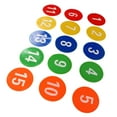 thumbnail image 4 of Marqueurs de Taches 1 à 15, Visibilité Optimale Réutilisables PVC 9.1 Po 5 Couleurs Vives Marqueurs de Taches Rondes Colorées pour Exercices, 4 of 8