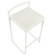 thumbnail image 7 of Fuji Contemporary Stackable Counter Stool In White With White Faux Leather Cushion - Set Of 2, 7 of 7