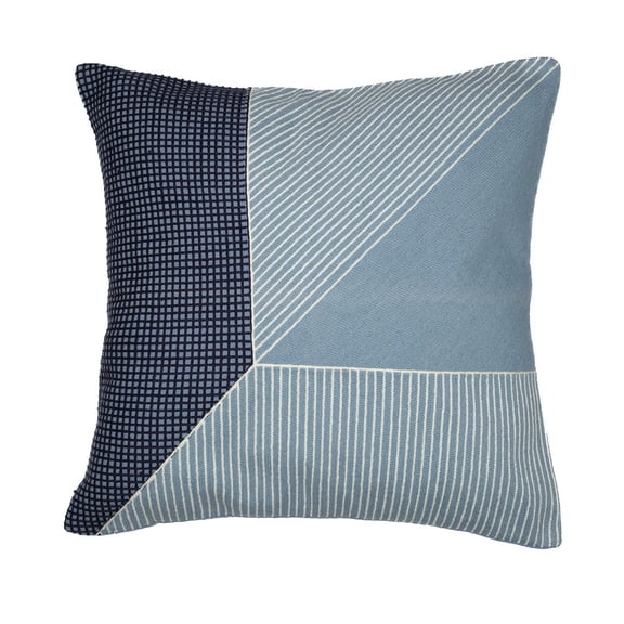 LR Home Stacy Garcia  Cotton Poly Filled Pillow in Blue/White, 20" x 20"
