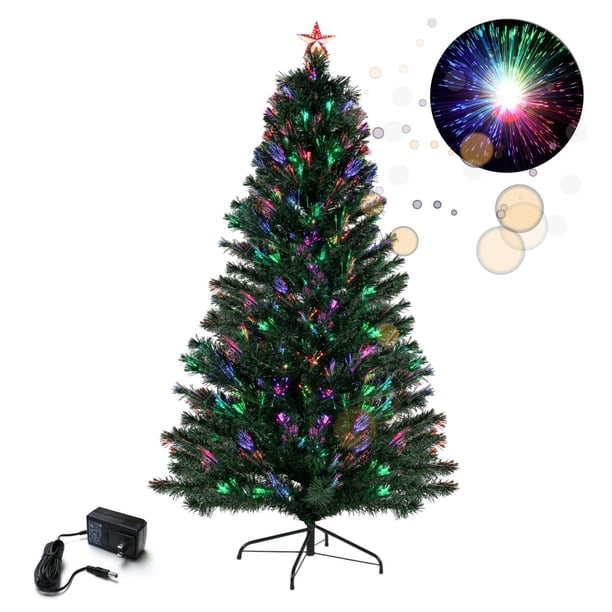 Árbol Navidad 1.80 m 650 Ramas Iluminación Fibra Óptica