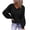 Black, variant on Wiyuqeen Plain Deep V Neck Sweaters for Women Casual Loose Fit Long Sleeve Pullover Sweaters Ladies Oversize Ribbed Knit Fall Tops Clothes