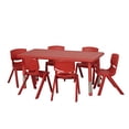 thumbnail image 2 of Early Childhood Resources ELR14405P6X12-RD 48 in. Rectangular Resin Activity Table with 6 x 12 in. Chairs - Red, 2 of 2