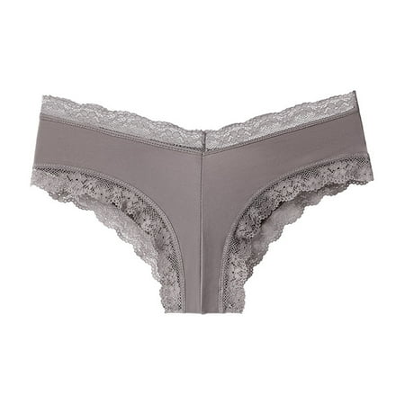 

Wotryit Womens Underwear Womens Low Waist Striped No Show Bikini Thongs Women Underwear Panties Cotton Thong Panties for Women L