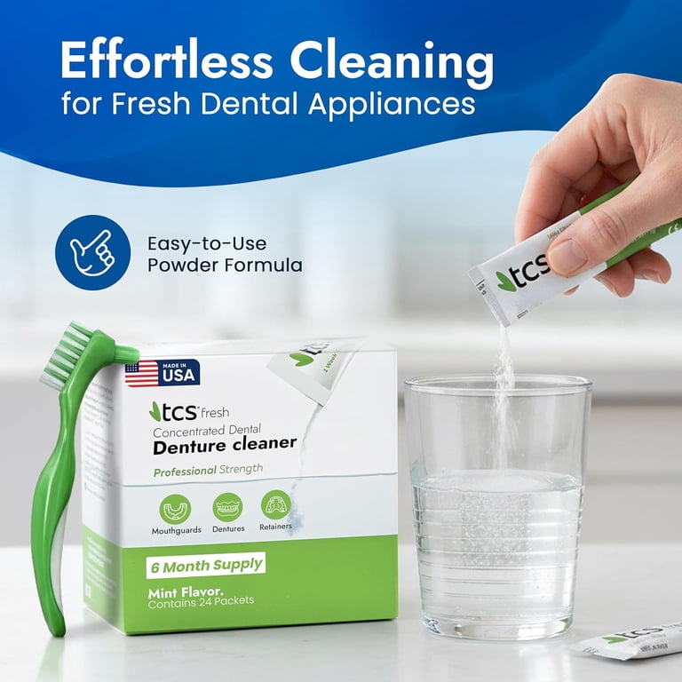 TCS Fresh Dental Appliance Cleaner, Flexible Partial and Denture