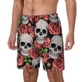 thumbnail image 2 of Gaeub Skull and Roses Mens Swim Trunks Stretch Beach Shorts Quick Dry for Men Swim Shorts Swimwear with Pockets- Medium, 2 of 9