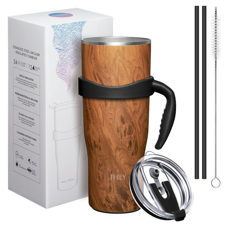 Watersy Powder Coat Sport Water Bottles, Tumbler With Handle And 2-in-1 Lid  And Straw, Stainless Steel Insulated Tumblers, Travel Mug For Hot And Cold  Beverages, Thermal Travel Coffee Mug - Temu