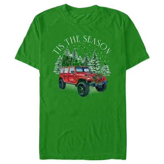 Men's Lost Gods Tis the Season Automobile  Graphic Tee Kelly Green 3X Large