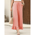 thumbnail image 4 of SIEANE Women's summer wide leg breathable flounder all kinds of lazy drawstring trousers S-2X, 4 of 5