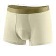 thumbnail image 2 of Riecok Mens Cotton Stretch Briefs Mid-Rise Solid Color Breathable Soft Comfortable Tagless Plat Brifes Beige XXXL, 2 of 8