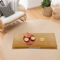 thumbnail image 5 of 31.5x14.6in Foldable Bamboo Floor Table with Chinese Landscape Carving – Tawny Finish, 22lbs Load Capacity – for Tea Ceremonies, Meditation & Decor, 5 of 12
