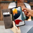 thumbnail image 3 of Funda de cuero tipo billetera para iPhone 13 Pro Max, funda plegable con soporte magnético, ranura para tarjetas, funda protectora para iPhone 13 Pro Max de 6,7 pulgadas, 3 of 6