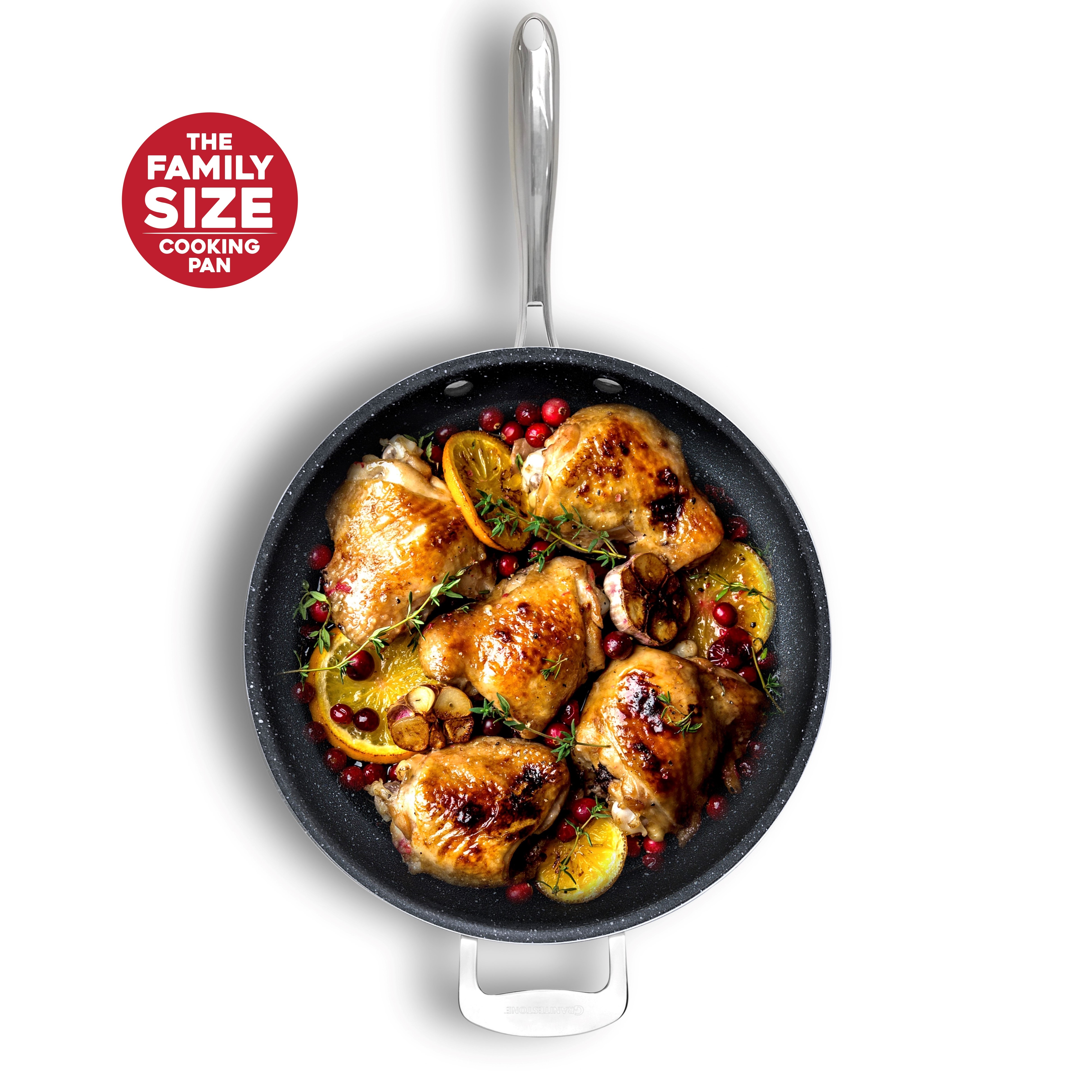 Granitestone 14 inch XL Family Size Frying Pan with Helper Handle - image 3 of 8
