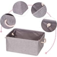 thumbnail image 6 of 5 Pack Large Storage Basket Bin, Foldable Storage Cube Box Canvas Fabric Collapsible Organizer with Handles for Closet Home Office Clothes Shelf, Grey, 6 of 8