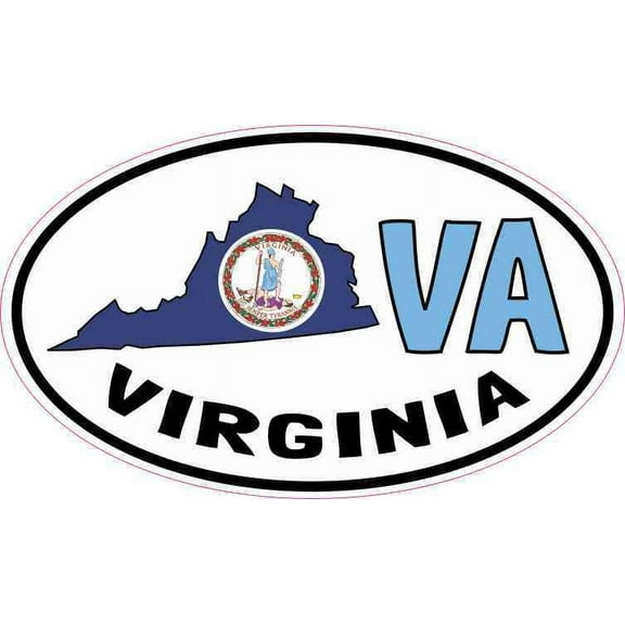 5in x 3in Oval VA Virginia Sticker Vinyl Car Bumper Decal Luggage Stickers