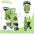 thumbnail image 2 of XPOPR 3-Wheel Pet Stroller, Foldable Travel Jogger for Small & Medium Dogs & Cats (Up to 33lbs), Lightweight Carrier with Breathable Mesh Cover, Cup Holder & Storage Basket, Lawn Green Polka Dots, 2 of 12