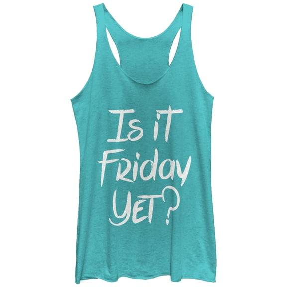 Women's CHIN UP Is It Friday Yet Racerback Tank Top Tahiti Blue Large